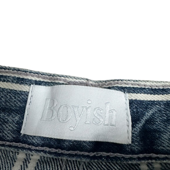 Boyish Jeans Pinstriped Blue Cotton Kirby Casual Straight Leg Denim Size 27 - Picture 5 of 10